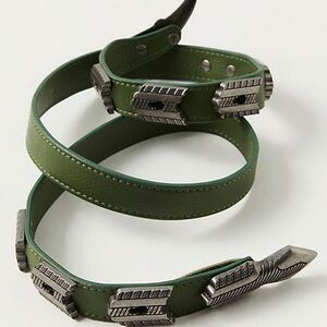 Free People Jungle Collection  Leather Belt with Silver Accents xs/S